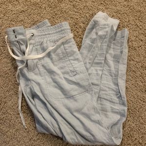 Lou & Grey by Loft linen pants-blue and white